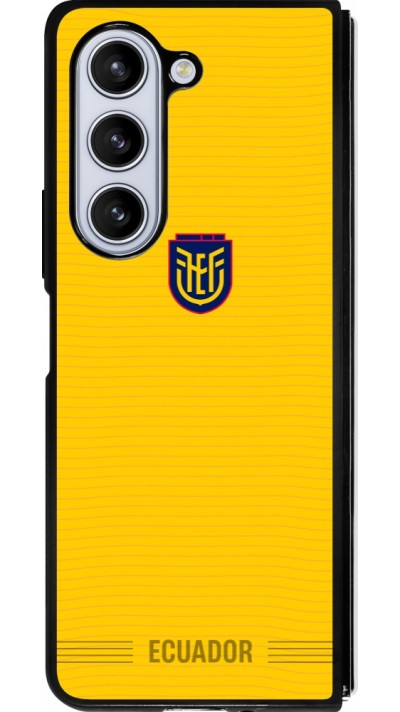 Coque Samsung Galaxy Z Fold5 - Silicone rigide noir Maillot de football Équateur 2026 personnalisable