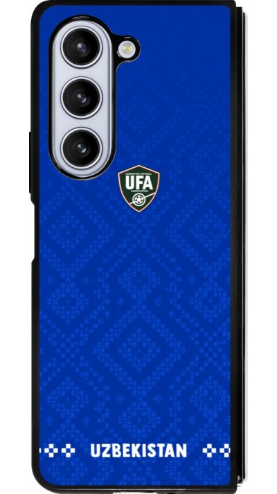Coque Samsung Galaxy Z Fold5 - Silicone rigide noir Maillot de football Ouzbékistan 2026 personnalisable