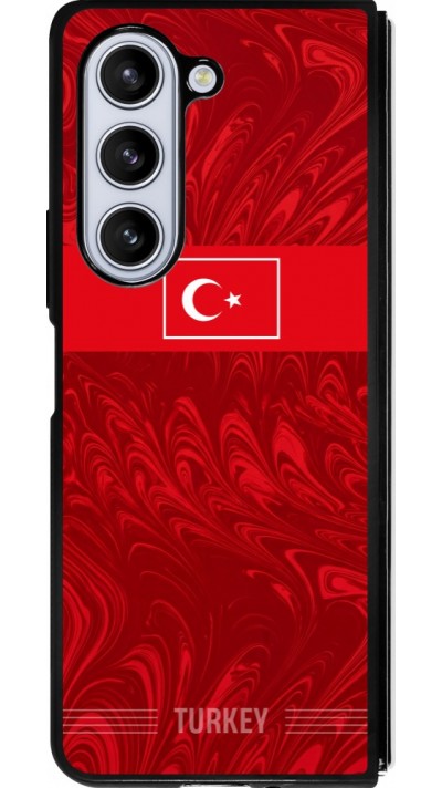 Coque Samsung Galaxy Z Fold5 - Silicone rigide noir Maillot de football Turquie 2026 personnalisable