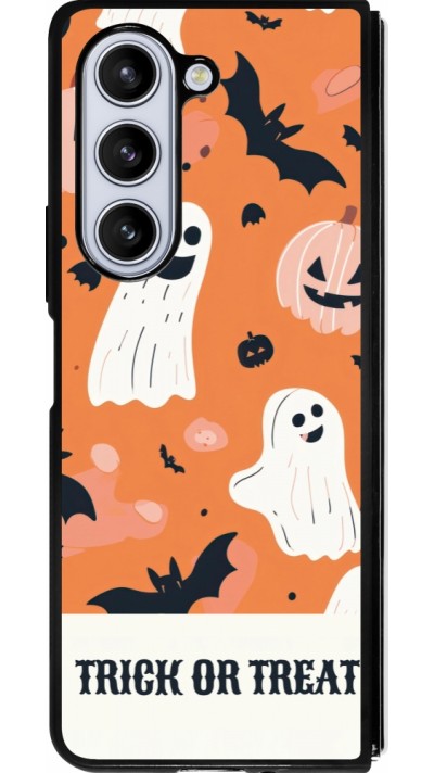 Samsung Galaxy Z Fold5 Case Hülle - Silikon schwarz Halloween 2025 Trick treat Samsung Galaxy Z Fold5 Case Hülle - Silikon schwarz Halloween 2025 Trick treat