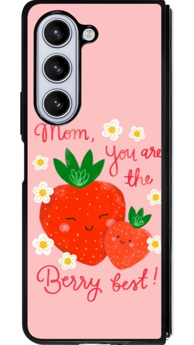 Coque Samsung Galaxy Z Fold5 - Silicone rigide noir Mom 2026 Berry best