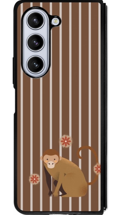 Samsung Galaxy Z Fold5 Case Hülle - Silikon schwarz Monkey with stripes Samsung Galaxy Z Fold5 Case Hülle - Silikon schwarz Monkey with stripes