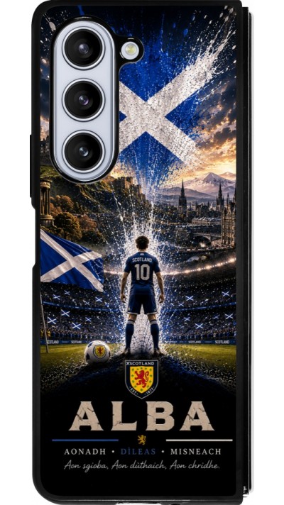 Coque Samsung Galaxy Z Fold5 - Silicone rigide noir Football Écosse splash 2026
