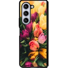 Samsung Galaxy Z Fold5 Case Hülle - Silikon schwarz Bouquet of tulips Spring 2026