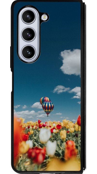 Coque Samsung Galaxy Z Fold5 - Silicone rigide noir Hot air balloon Spring 2026