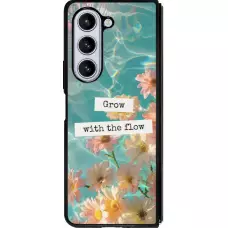 Coque Samsung Galaxy Z Fold5 - Silicone rigide noir Summer 2025 Grow with the flow