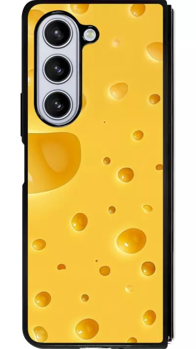 Coque Samsung Galaxy Z Fold5 - Silicone rigide noir Fête Nationale Suisse Cheese