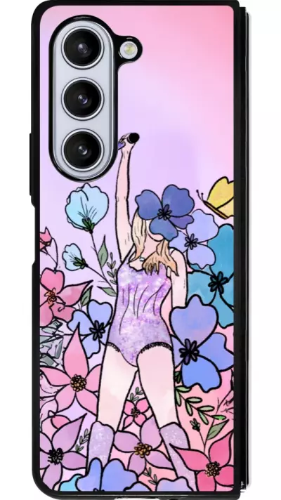 Coque Samsung Galaxy Z Fold5 - Silicone rigide noir Taylor Swift Sketch - Pink