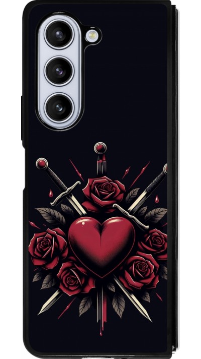 Samsung Galaxy Z Fold5 Case Hülle - Silikon schwarz Valentine 2024 gothic love