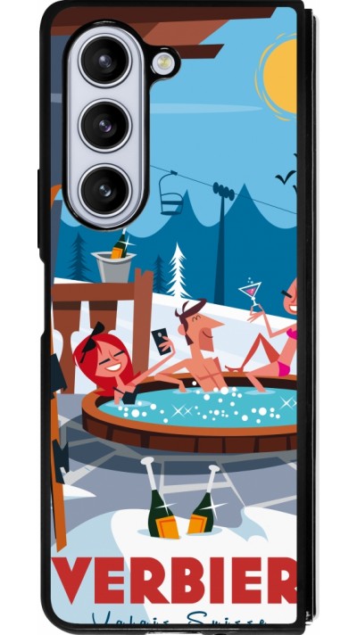 Samsung Galaxy Z Fold5 Case Hülle - Silikon schwarz Verbier Mountain Jacuzzi Samsung Galaxy Z Fold5 Case Hülle - Silikon schwarz Verbier Mountain Jacuzzi