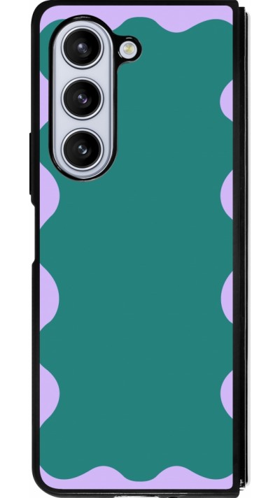 Samsung Galaxy Z Fold5 Case Hülle - Silikon schwarz Wavy Rectangle Green Purple Samsung Galaxy Z Fold5 Case Hülle - Silikon schwarz Wavy Rectangle Green Purple