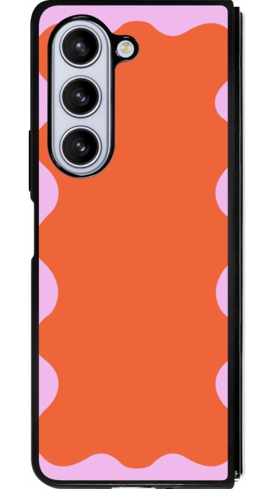 Samsung Galaxy Z Fold5 Case Hülle - Silikon schwarz Wavy Rectangle Orange Pink Samsung Galaxy Z Fold5 Case Hülle - Silikon schwarz Wavy Rectangle Orange Pink