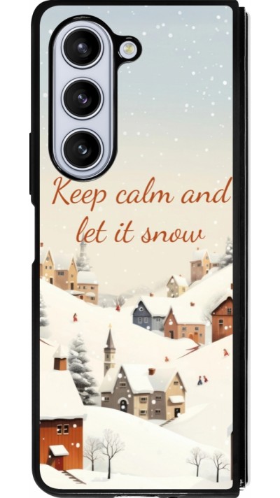 Samsung Galaxy Z Fold5 Case Hülle - Silikon schwarz Winter 25 Winter Keep calm and let it snow
