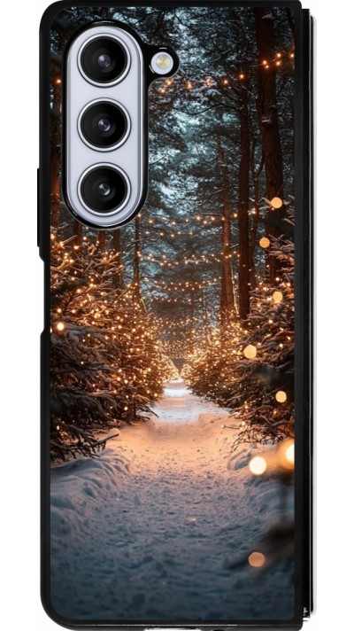 Samsung Galaxy Z Fold5 Case Hülle - Silikon schwarz Winter 25 Winter snowy road