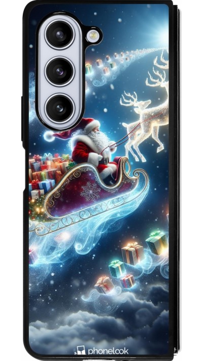 Samsung Galaxy Z Fold5 Case Hülle - Silikon schwarz Weihnachten 2023 Verzauberter Weihnachtsmann Samsung Galaxy Z Fold5 Case Hülle - Silikon schwarz Weihnachten 2023 Verzauberter Weihnachtsmann