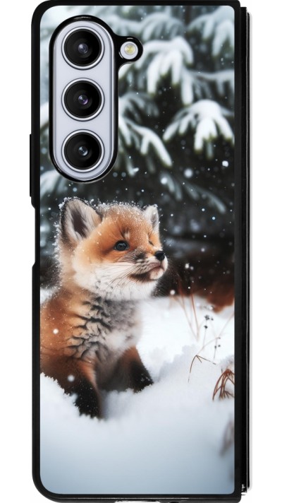 Samsung Galaxy Z Fold5 Case Hülle - Silikon schwarz Weihnachten 2023 Fuechslein Tanne Samsung Galaxy Z Fold5 Case Hülle - Silikon schwarz Weihnachten 2023 Fuechslein Tanne