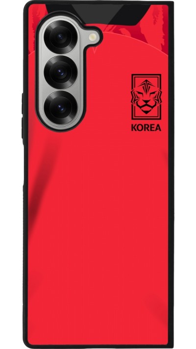 Samsung Galaxy Z Fold6 Case Hülle - Silikon schwarz Südkorea 2022 personalisierbares Fussballtrikot