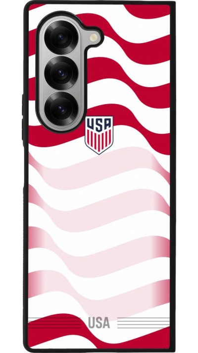 Coque Samsung Galaxy Z Fold6 - Silicone rigide noir Maillot de football États-Unis 2026 personnalisable