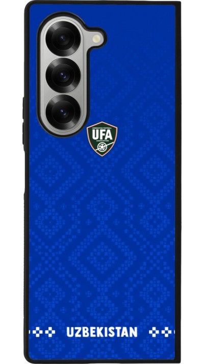 Coque Samsung Galaxy Z Fold6 - Silicone rigide noir Maillot de football Ouzbékistan 2026 personnalisable
