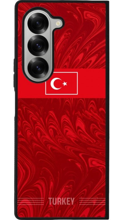 Coque Samsung Galaxy Z Fold6 - Silicone rigide noir Maillot de football Turquie 2026 personnalisable