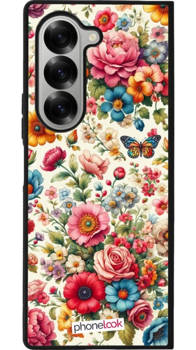 Samsung Galaxy Z Fold6 Case Hülle - Silikon schwarz Spring 25 fruehling bluetend