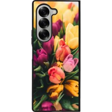 Samsung Galaxy Z Fold6 Case Hülle - Silikon schwarz Bouquet of tulips Spring 2026