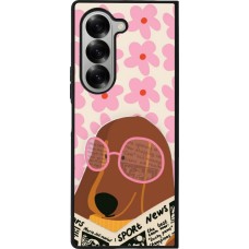 Samsung Galaxy Z Fold6 Case Hülle - Silikon schwarz Dog with newspaper Spring 2026