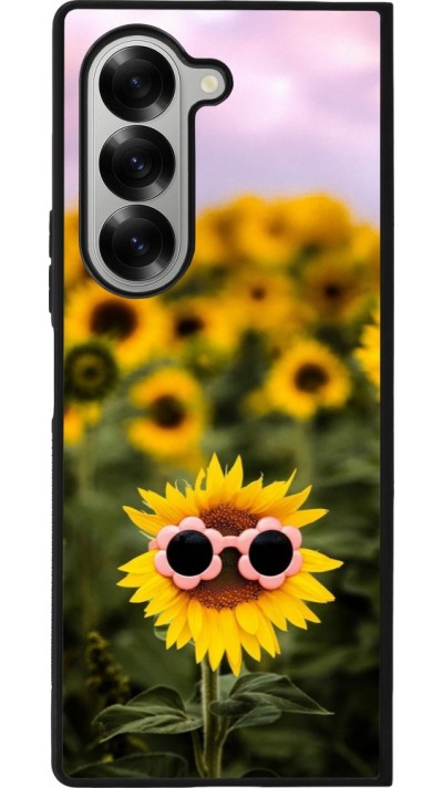 Coque Samsung Galaxy Z Fold6 - Silicone rigide noir Sunflower with glasses Spring 2026