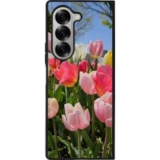 Coque Samsung Galaxy Z Fold6 - Silicone rigide noir Tulips Spring 2026