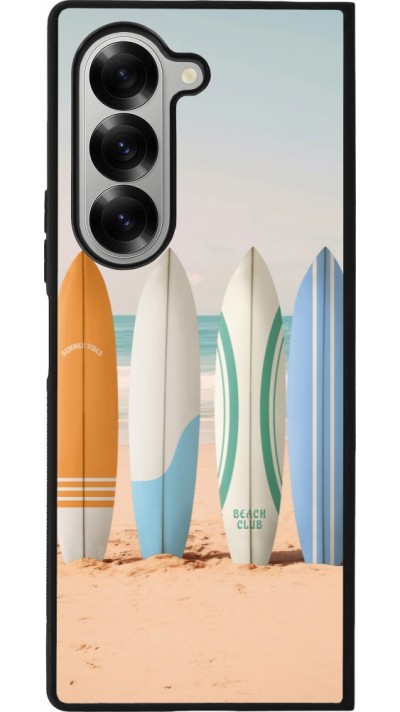 Samsung Galaxy Z Fold6 Case Hülle - Silikon schwarz Summer surfboard 2025