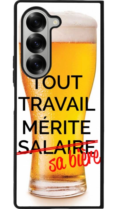 Samsung Galaxy Z Fold6 Case Hülle - Silikon schwarz Tout travail mérite sa bière