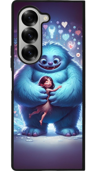 Coque Samsung Galaxy Z Fold6 - Silicone rigide noir Valentine 2024 Fluffy Love