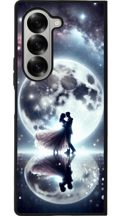 Coque Samsung Galaxy Z Fold6 - Silicone rigide noir Valentine 2024 Love under the moon