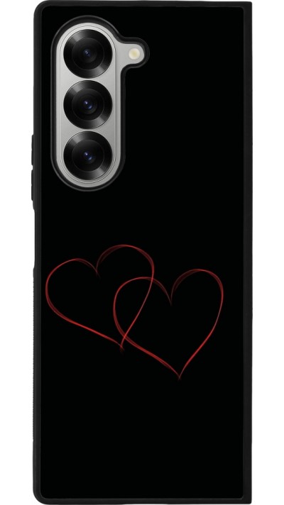 Samsung Galaxy Z Fold6 Case Hülle - Silikon schwarz Valentine 2023 attached heart