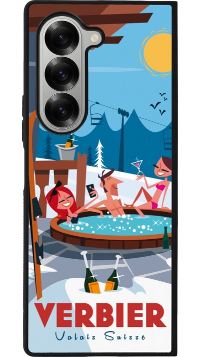 Coque Samsung Galaxy Z Fold6 - Silicone rigide noir Verbier Mountain Jacuzzi