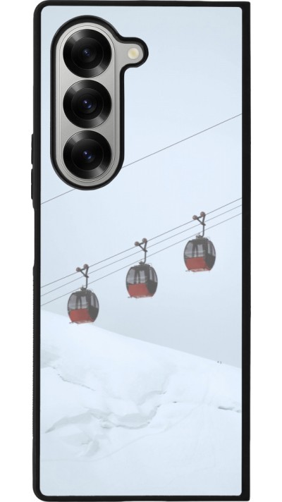 Coque Samsung Galaxy Z Fold6 - Silicone rigide noir Winter 22 ski lift