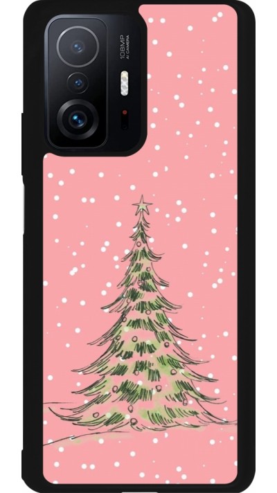 Xiaomi 11T Case Hülle - Silikon schwarz Christmas 25 Pink Tree