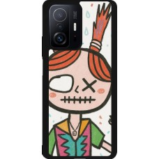 Coque Xiaomi 11T - Silicone rigide noir Little Girl Sketch