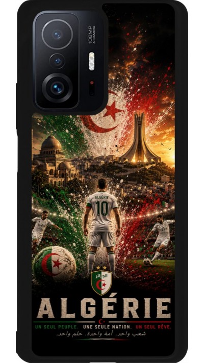 Coque Xiaomi 11T - Silicone rigide noir Football Algérie splash 2026