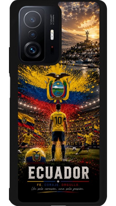 Coque Xiaomi 11T - Silicone rigide noir Football Équateur splash 2026