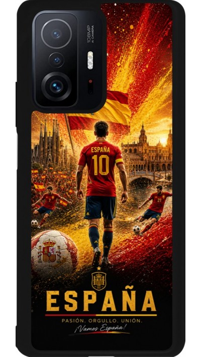 Coque Xiaomi 11T - Silicone rigide noir Football Espagne splash 2026