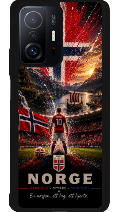 Coque Xiaomi 11T - Silicone rigide noir Football Norvège splash 2026
