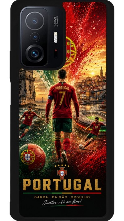 Coque Xiaomi 11T - Silicone rigide noir Football Portugal splash 2026