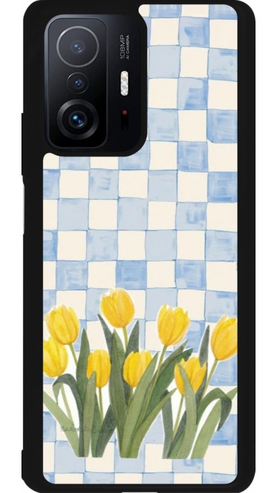 Xiaomi 11T Case Hülle - Silikon schwarz Blue vichy tulips Spring 2026