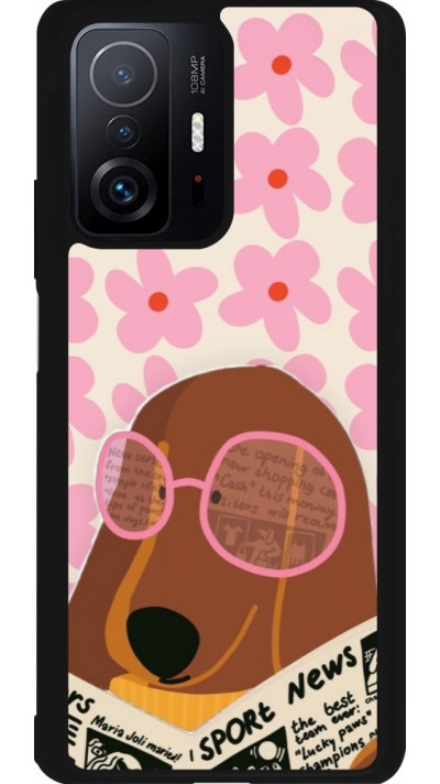 Xiaomi 11T Case Hülle - Silikon schwarz Dog with newspaper Spring 2026