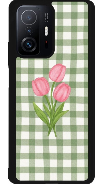 Xiaomi 11T Case Hülle - Silikon schwarz Green vichy tulips Spring 2026