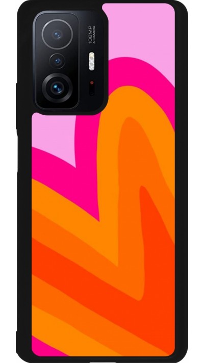 Coque Xiaomi 11T - Silicone rigide noir Valentine 2024 heart gradient
