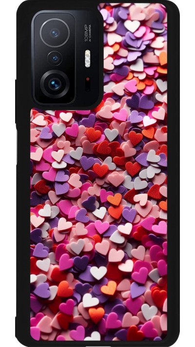 Coque Xiaomi 11T - Silicone rigide noir Valentine 2025 Confetti