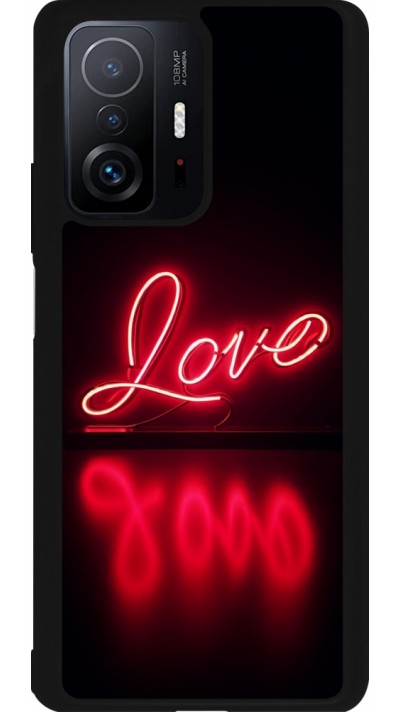 Coque Xiaomi 11T - Silicone rigide noir Valentine 2025 Neon Love