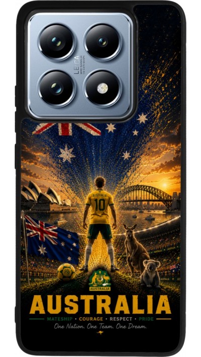 Coque Xiaomi 14T Pro - Silicone rigide noir Football Australie splash 2026